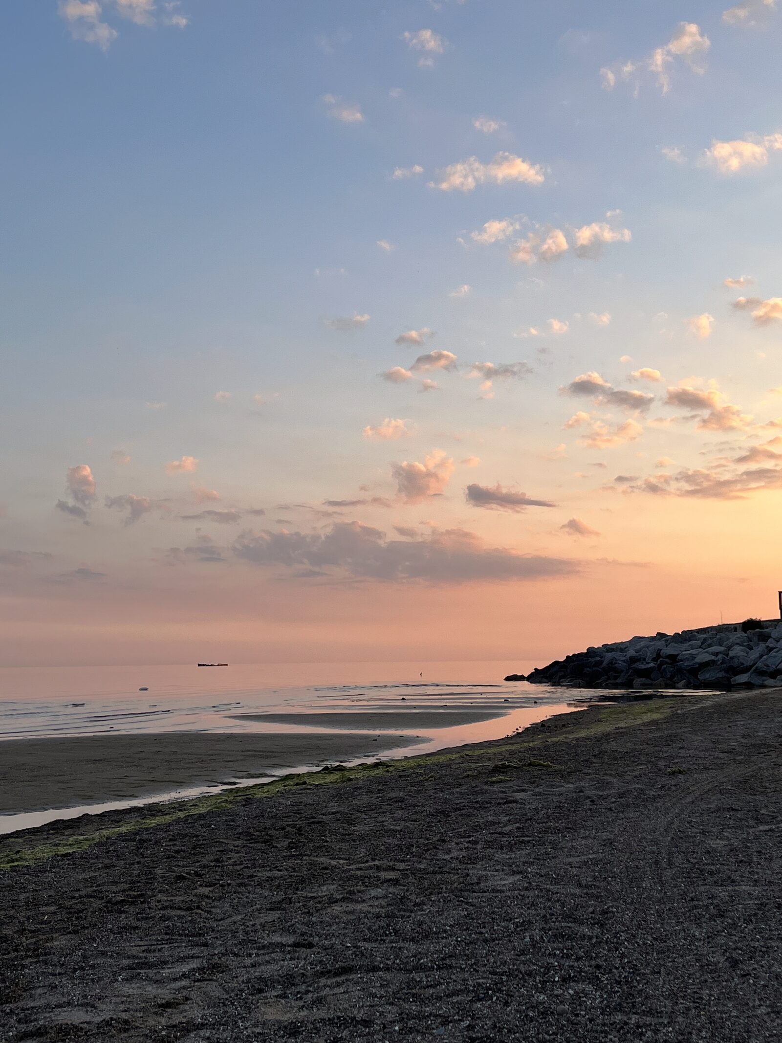 Sherkston Shores beach at sunset
