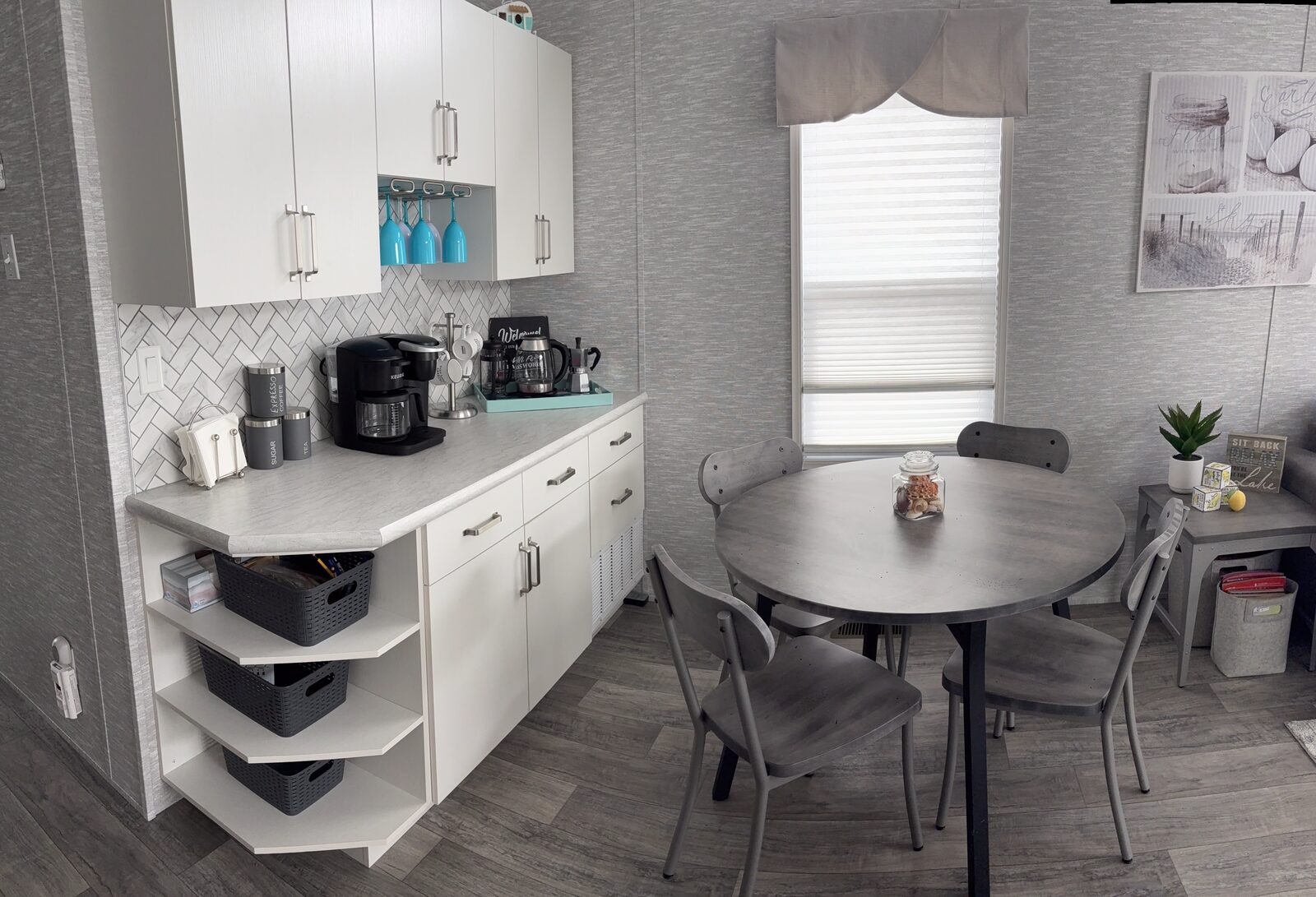 Kitchen and coffee station